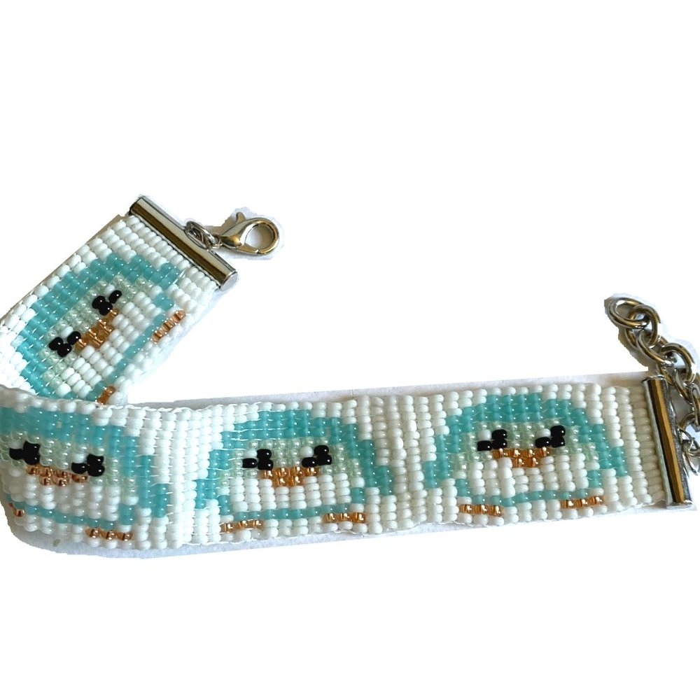 Baby Blue Penguin Beaded Bracelet